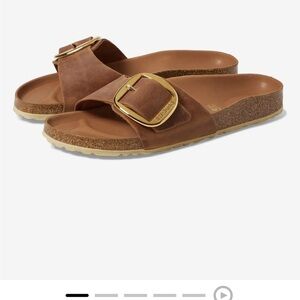 BIRKENSTOCK MADRID
BIG BUCKLE OILED
LEATHER SANDALS size 39